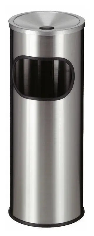 Cendrier-corbeille rond en inox 9 litres Ø 24 cm avec liner métal, Vepa Bins – France Collectivités