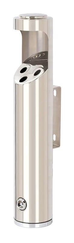 Cendrier mural rond en inox poli 1,7 L avec zone d'écrasement, Vepa Bins – France Collectivités