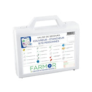Valise de premiers secours Farmor Couvreur Étancheur 8/10 personnes en polypropylène blanc