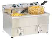 Friteuse électrique avec vanne de vidange 2 x 8 litres Casselin