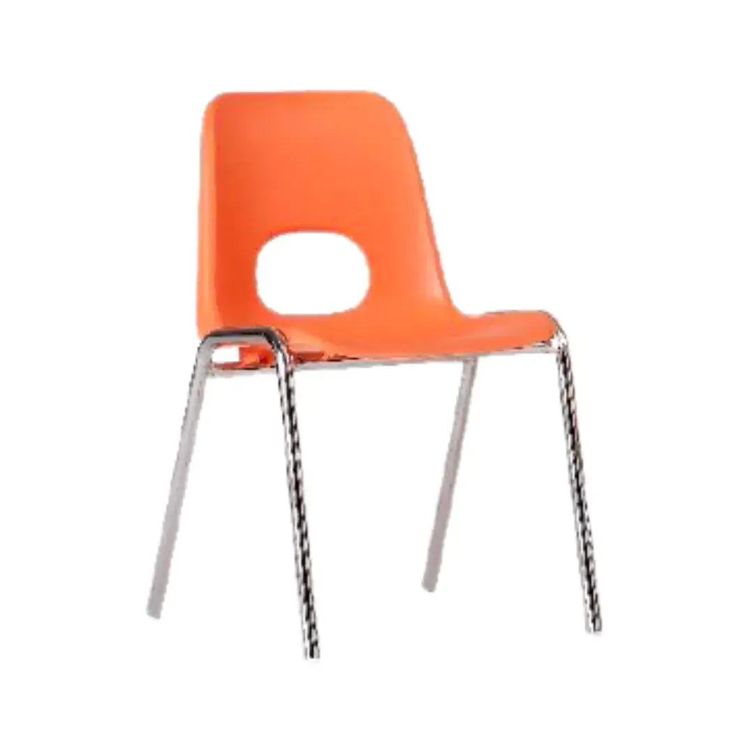 Chaise à coque empilable Bologne saumon orange