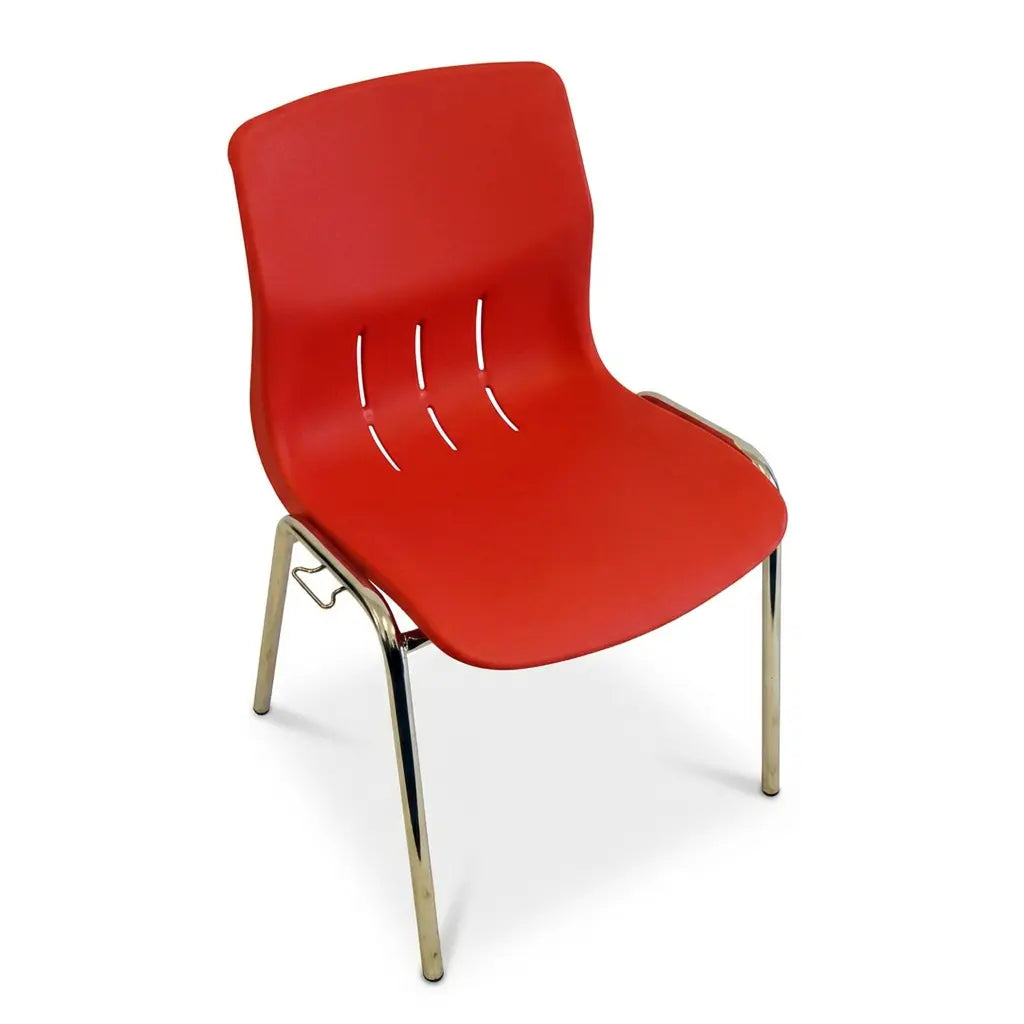 Chaise Kaline rouge M2 avec piétement chromé Ø 18 mm