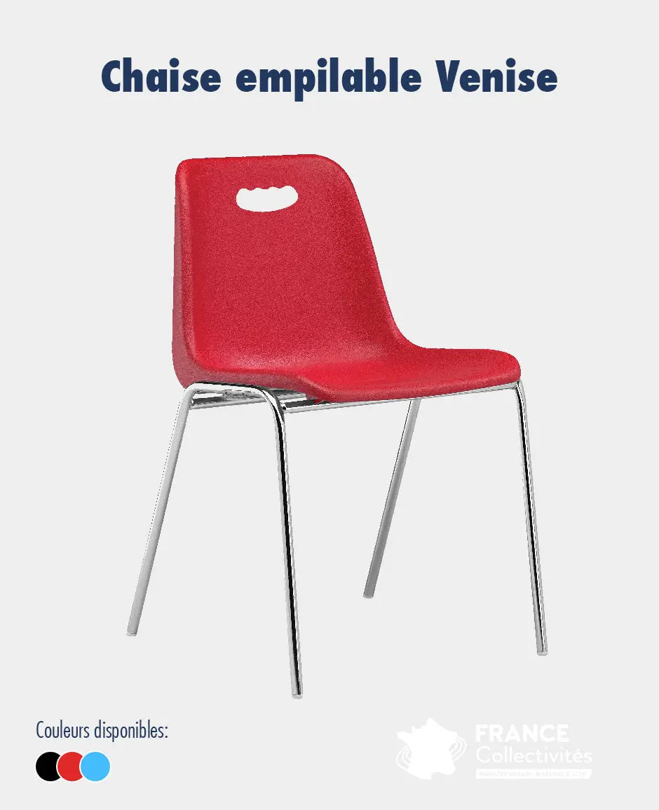 Chaise empilable coque plastique Venise - France Collectivités