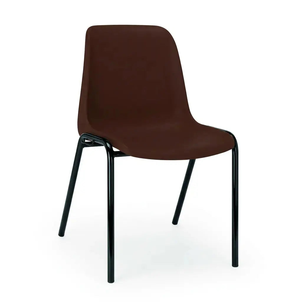 Chaise Hélène renforcée Ø 22 mm coloris brun chocolat RAL 8017, piétement noir