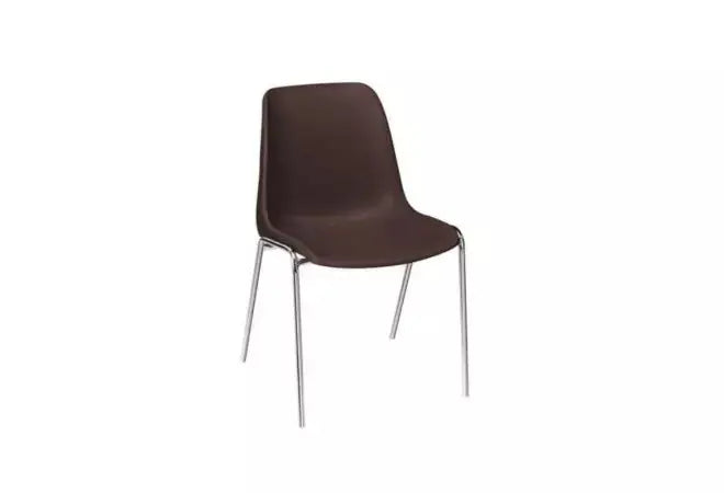 Chaise Hélène tube Ø 22 mm en brun chocolat RAL 8017