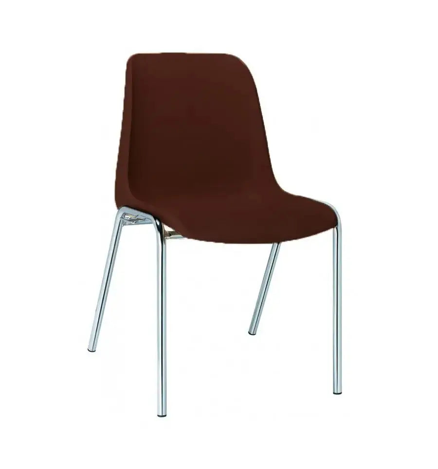 Chaise plastique Hélène coque brun chocolat RAL 8017