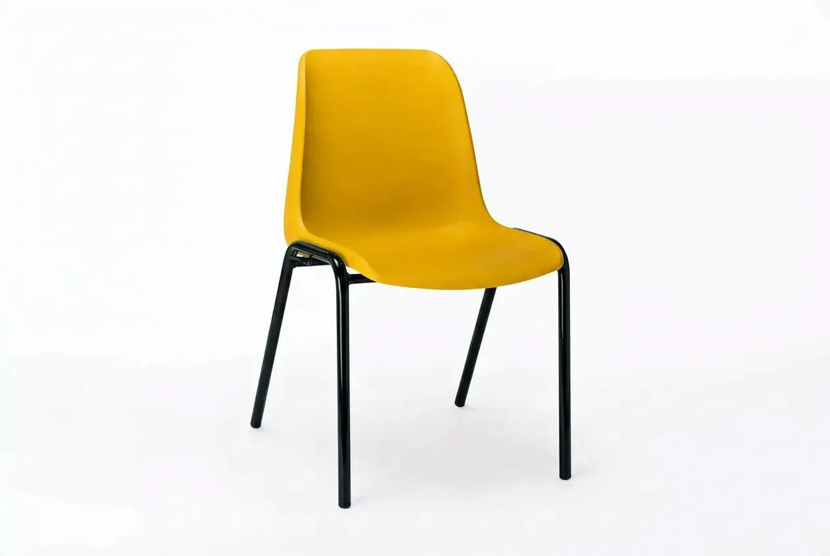 Lot de chaises Hélène M2 Ø 18 mm coloris jaune, piétement noir
