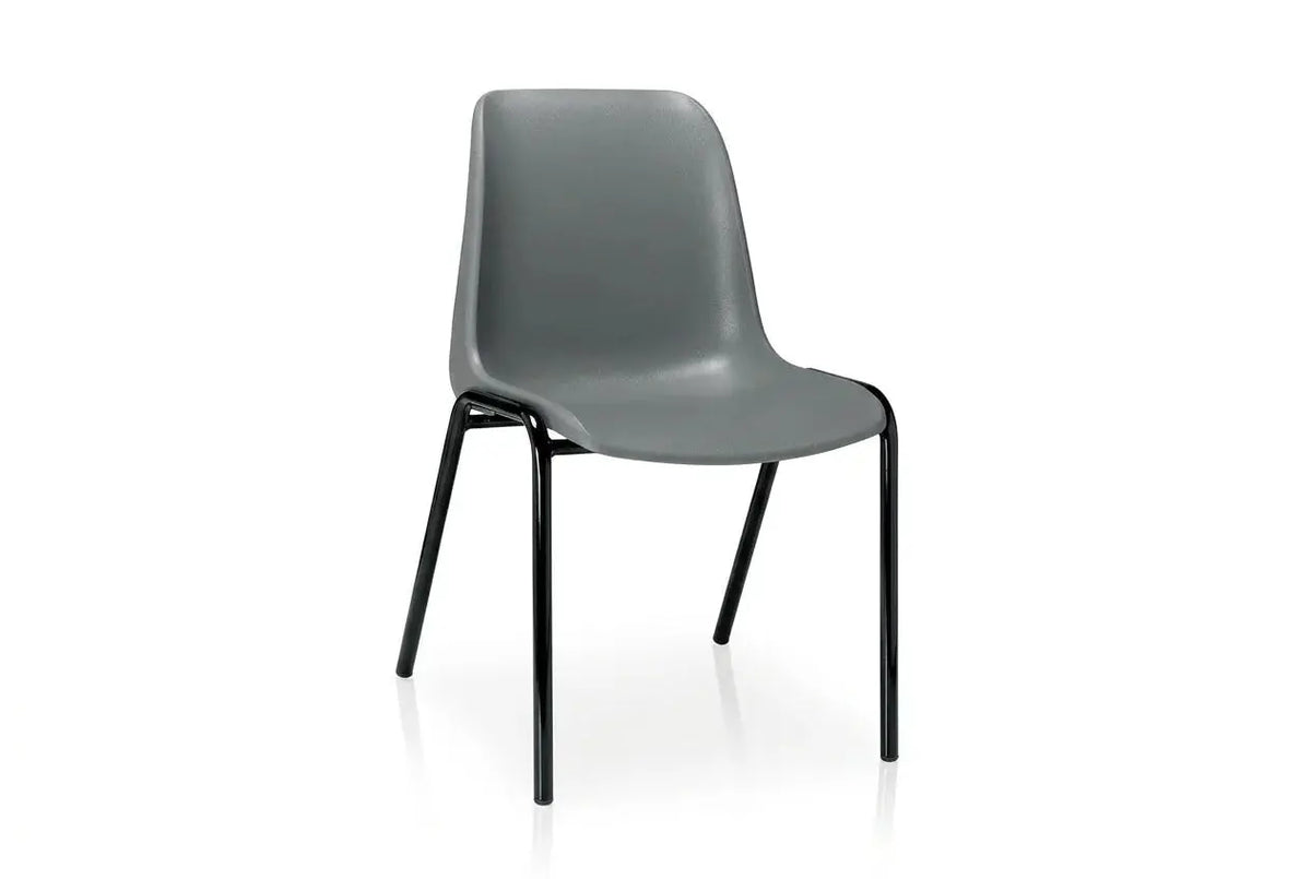 Chaise empilable Hélène Ø 22 mm, coque gris ardoise RAL 7015, piétement noir