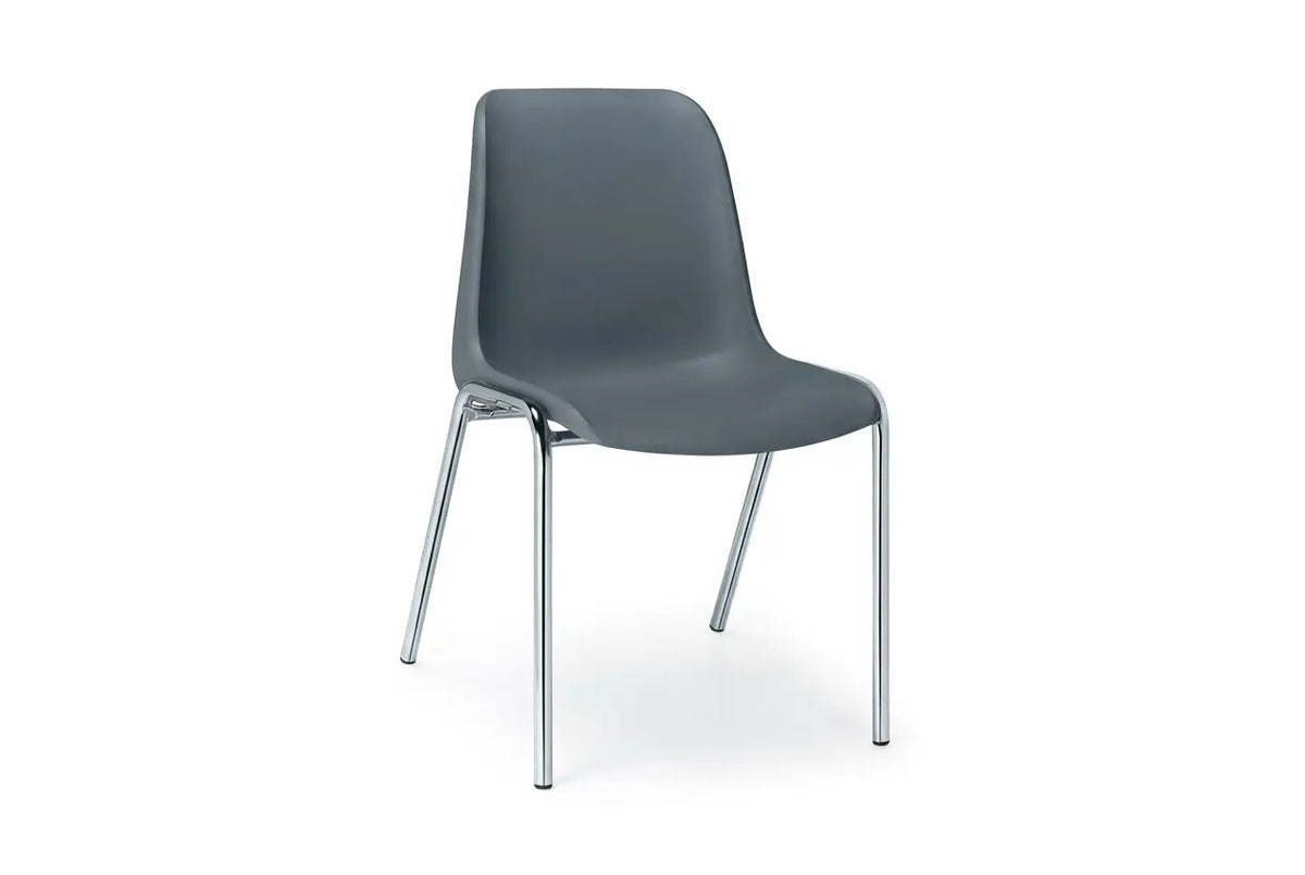 Chaise coque renforcée Hélène gris ardoise RAL 7015, usage intensif