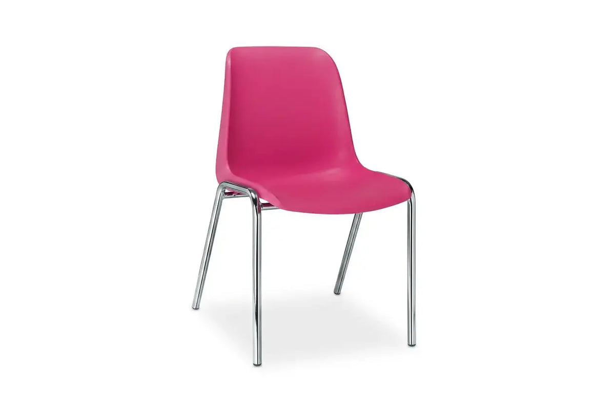 Chaise coque renforcée Hélène rose télémagenta RAL 4010, usage intensif