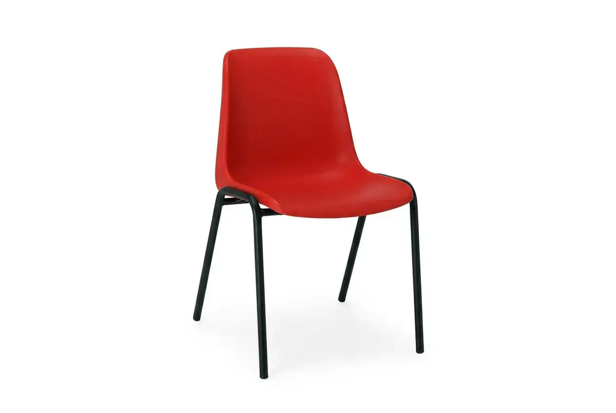 Lot de chaises Hélène M2 Ø 18 mm coloris rouge, piétement noir