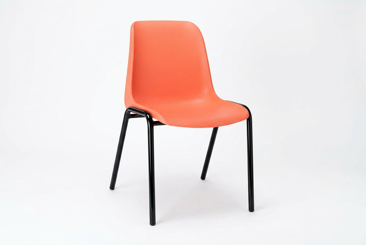Chaise de collectivité Hélène saumon avec piétement noir