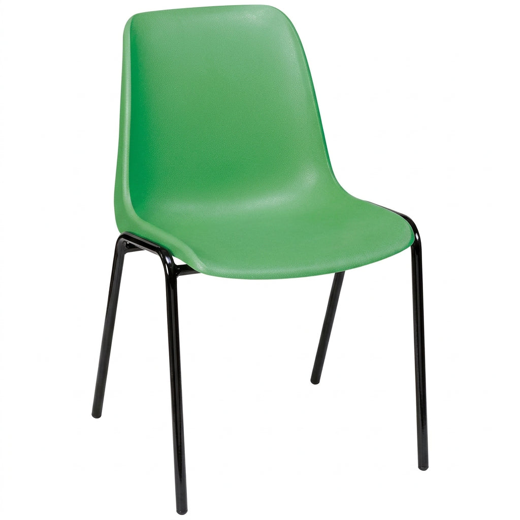 Chaise de collectivité Hélène vert Pantone 3415 C avec piétement noir
