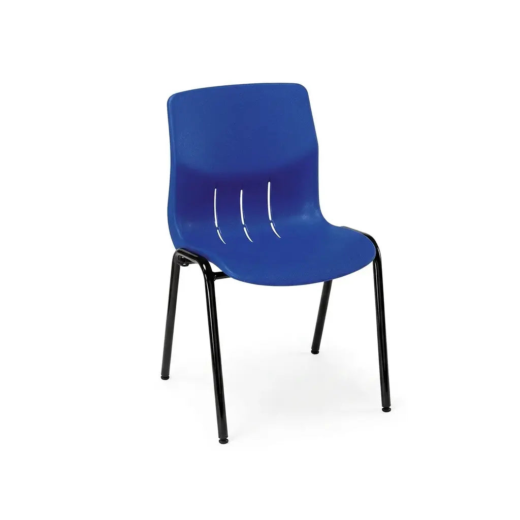Chaise empilable Kaline à dossier lombaire sur piétement noir