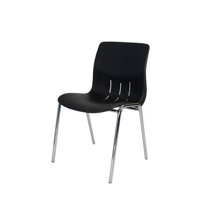 Chaise coque Kaline noire non accrochable sur tube chromé Ø 18 mm