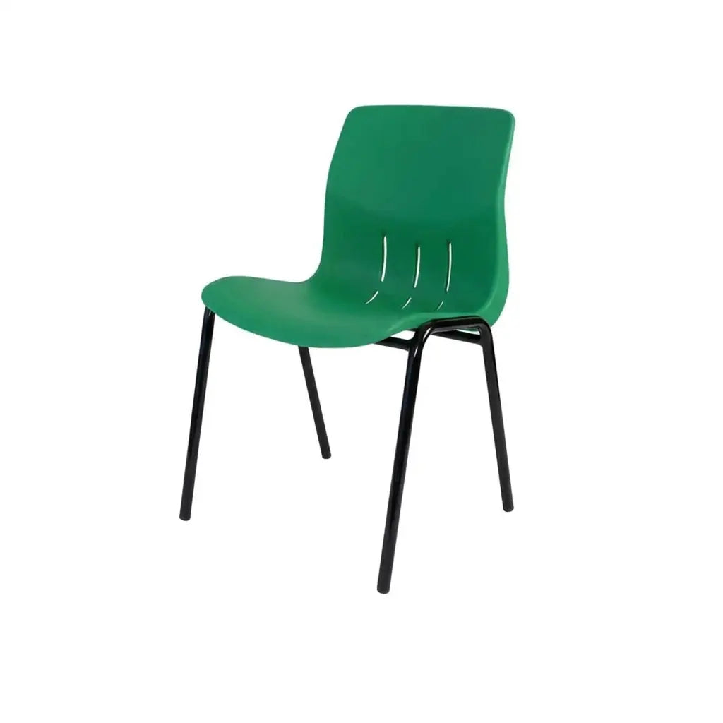 Chaise Kaline verte non accrochable M2, piétement noir Ø 18 mm