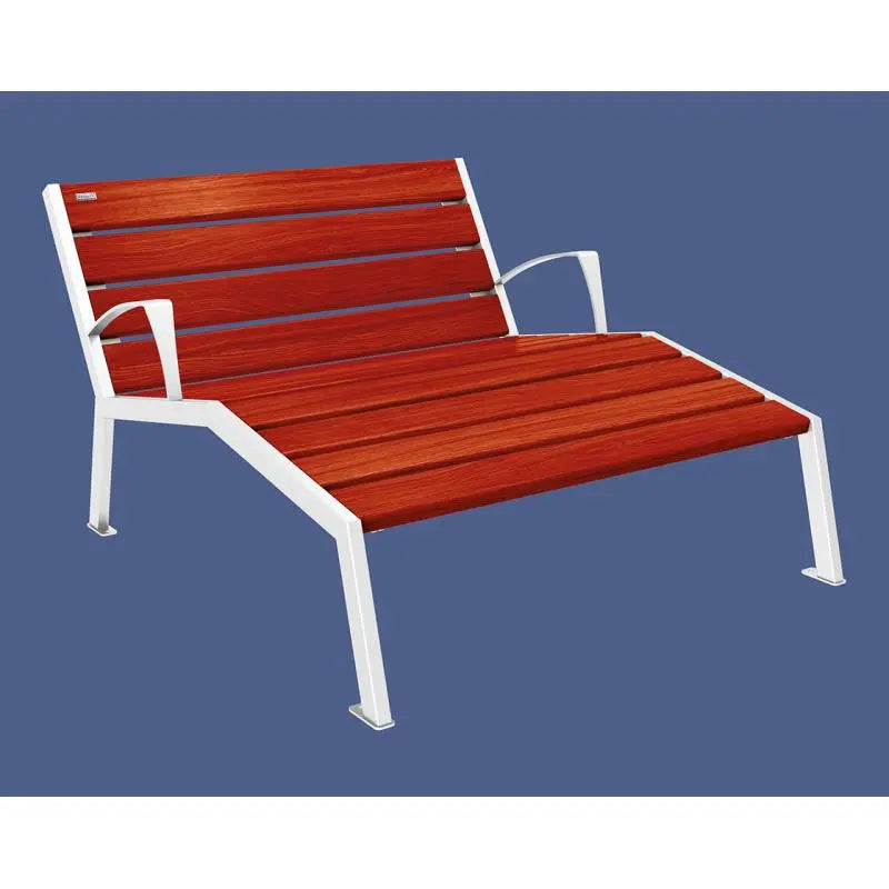 Chaise longue bois et acier Silaos