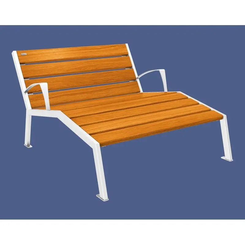 Chaise longue bois et acier Silaos