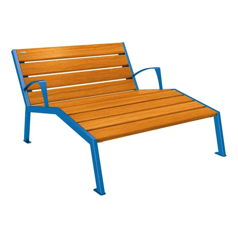 Chaise longue bois et acier Silaos