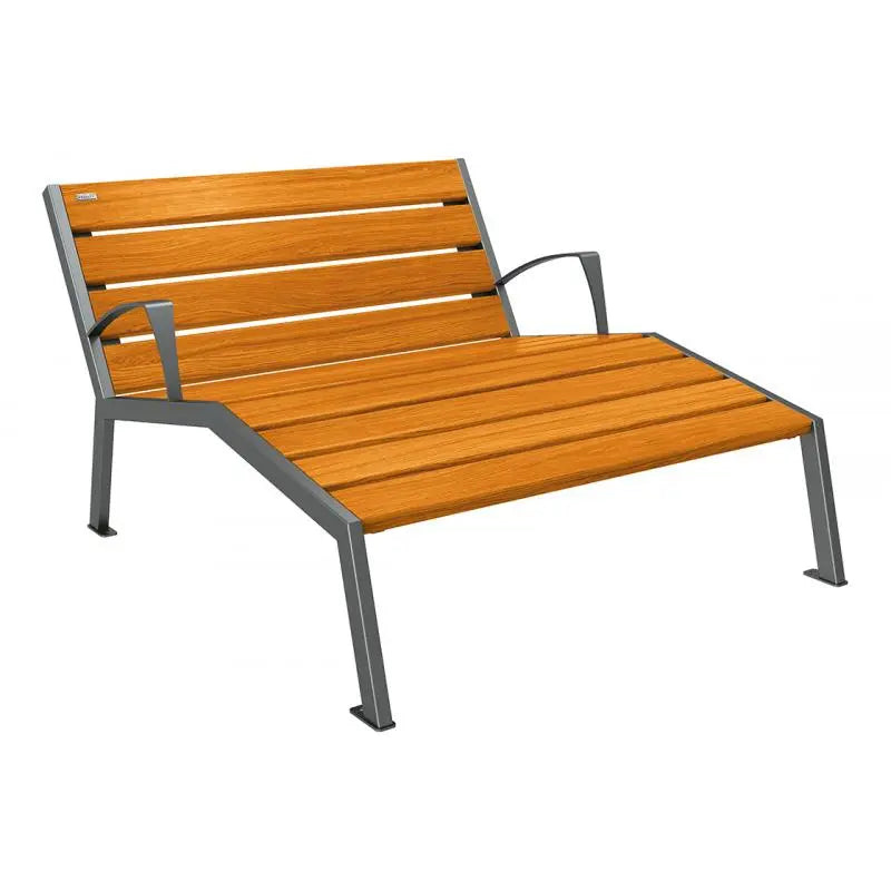 Chaise longue bois et acier Silaos