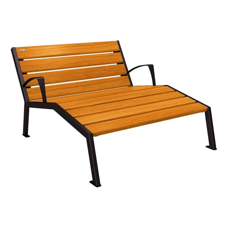 Chaise longue bois et acier Silaos
