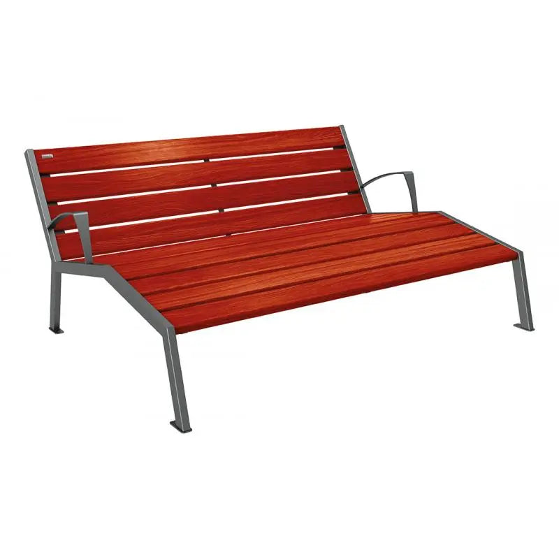 Chaise longue bois et acier Silaos