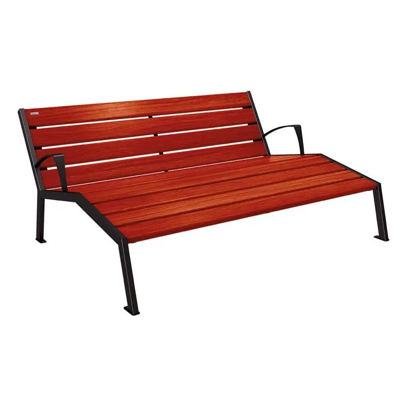 Chaise longue bois et acier Silaos