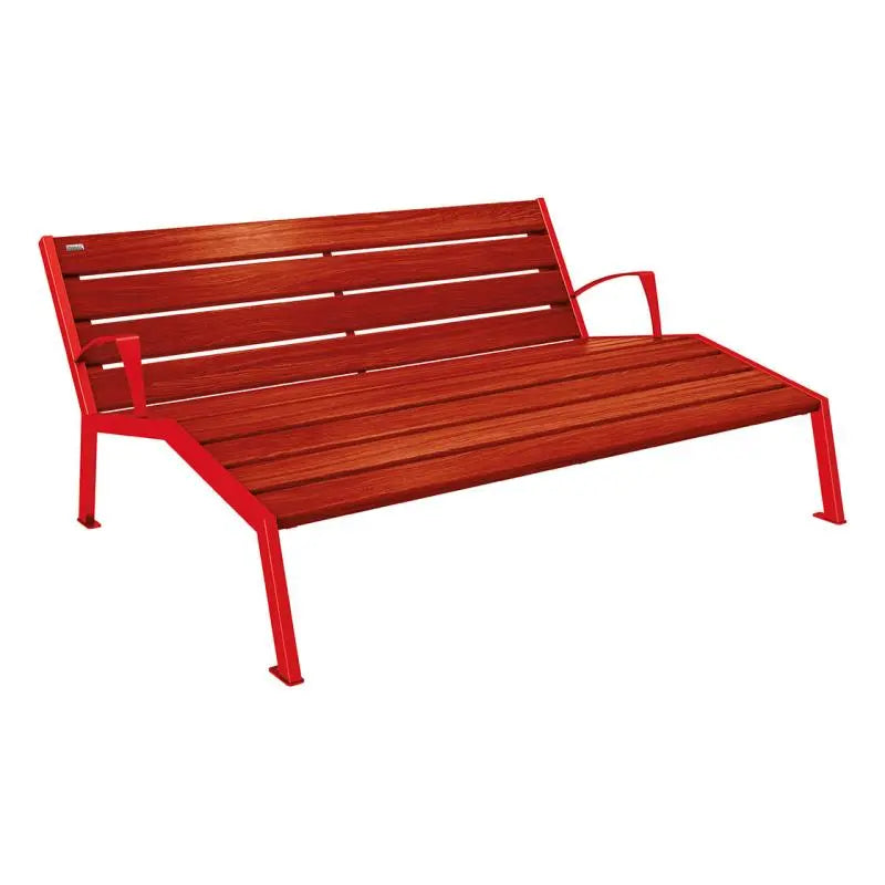 Chaise longue bois et acier Silaos