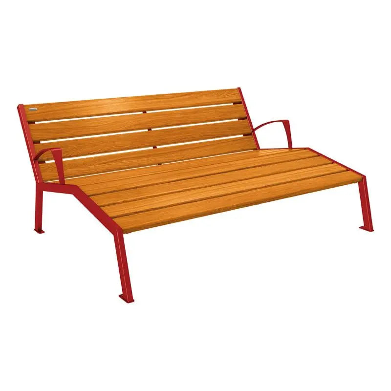 Chaise longue bois et acier Silaos