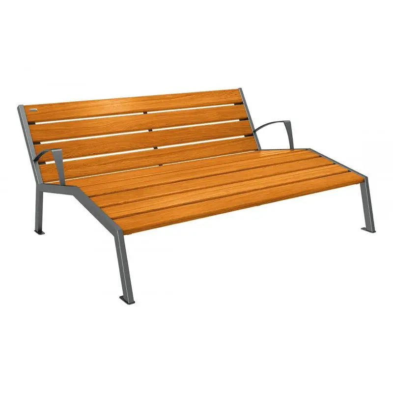 Chaise longue bois et acier Silaos
