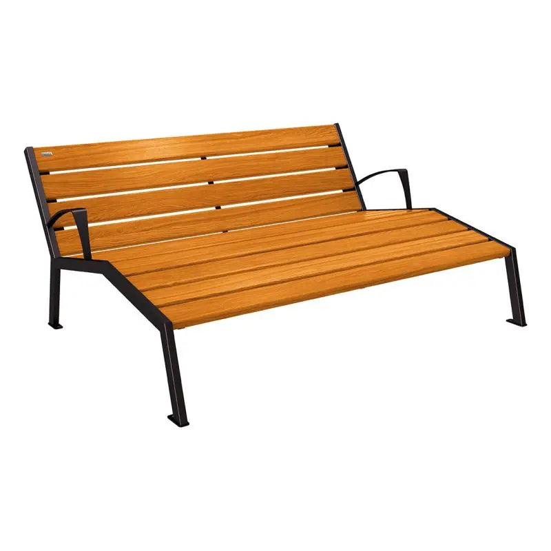 Chaise longue bois et acier Silaos