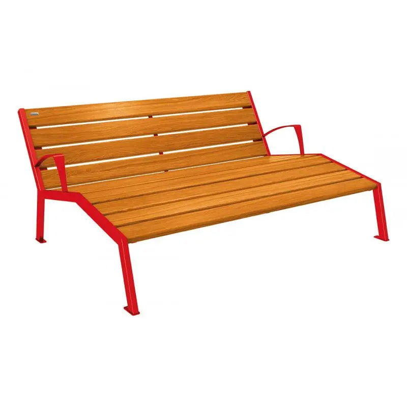 Chaise longue bois et acier Silaos