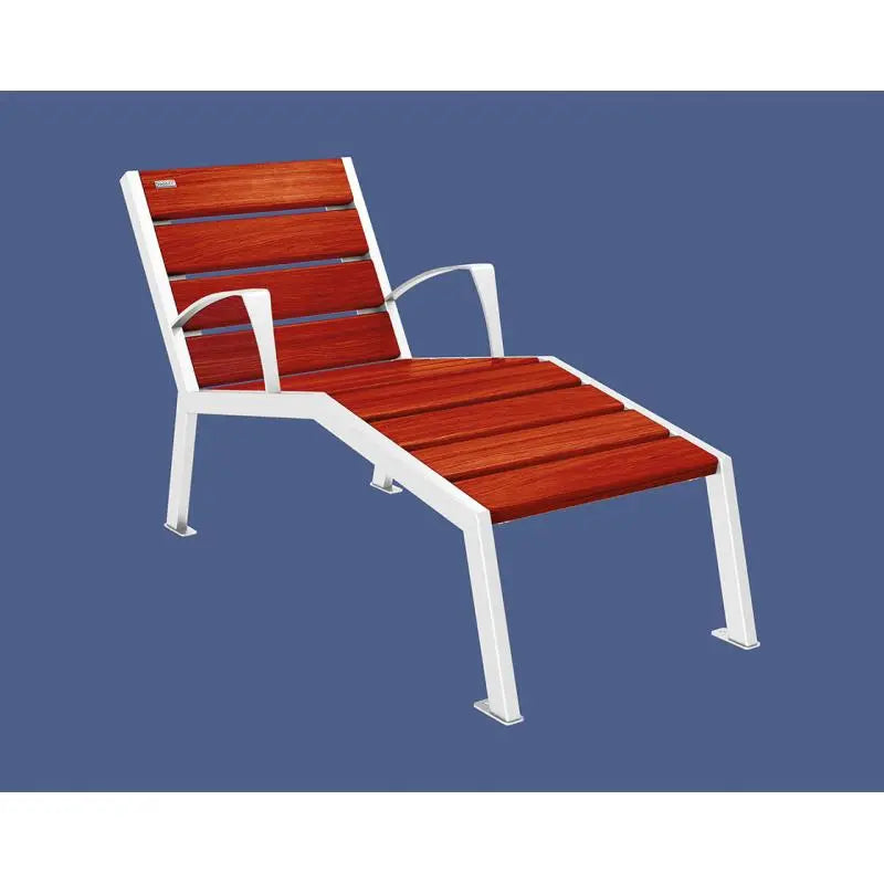 Chaise longue bois et acier Silaos
