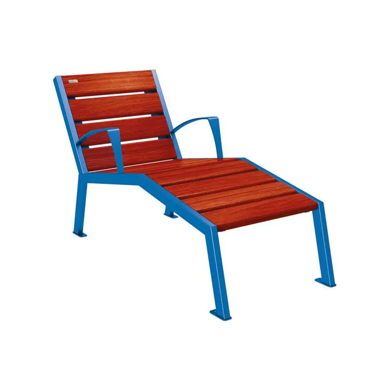 Chaise longue bois et acier Silaos