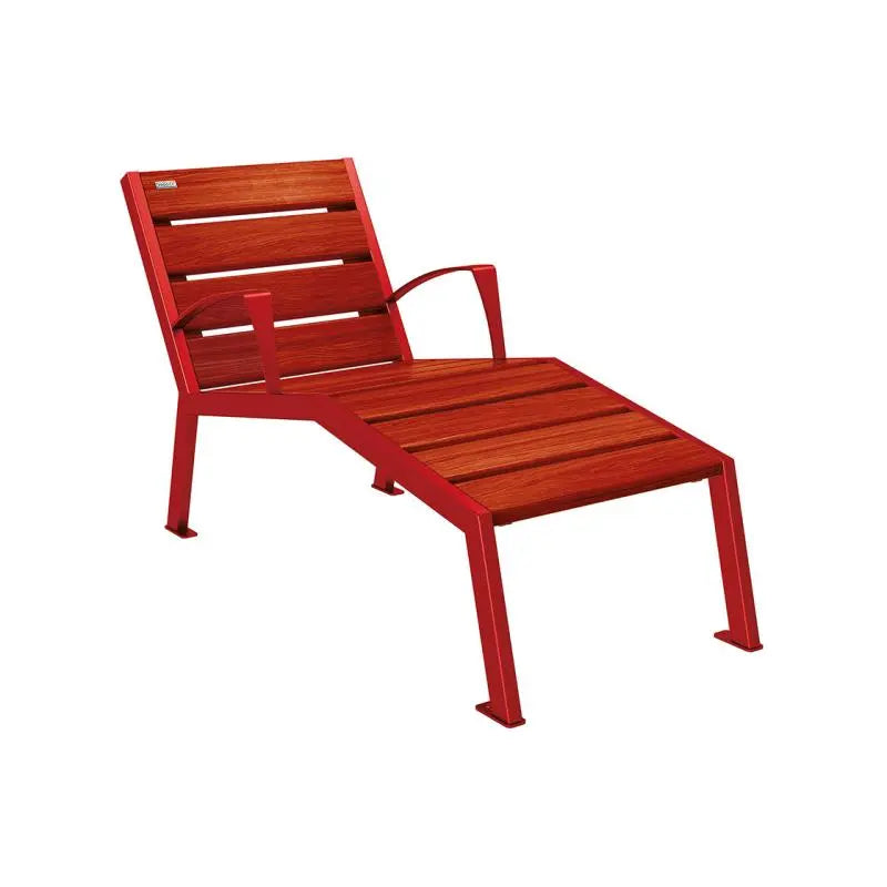 Chaise longue bois et acier Silaos