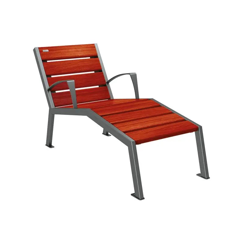 Chaise longue bois et acier Silaos