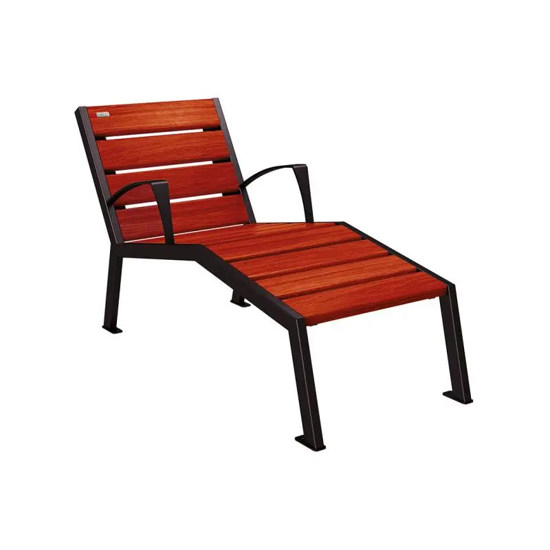 Chaise longue bois et acier Silaos