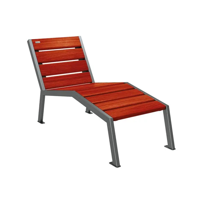 Chaise longue bois et acier Silaos