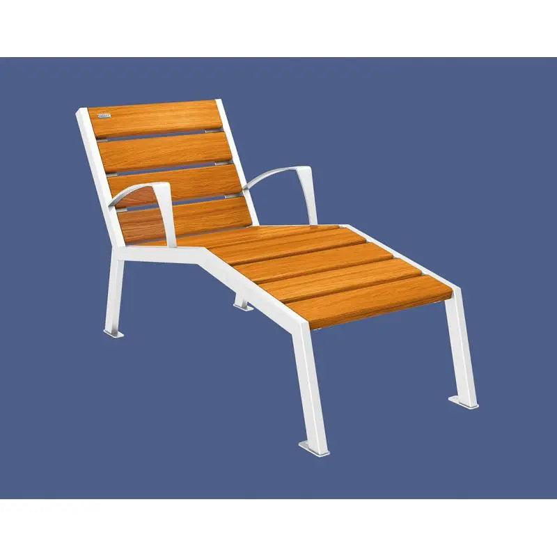 Chaise longue bois et acier Silaos