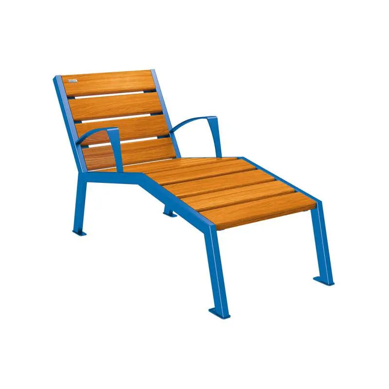 Chaise longue bois et acier Silaos
