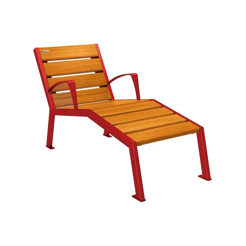 Chaise longue bois et acier Silaos