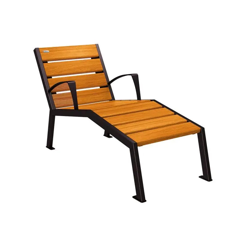 Chaise longue bois et acier Silaos