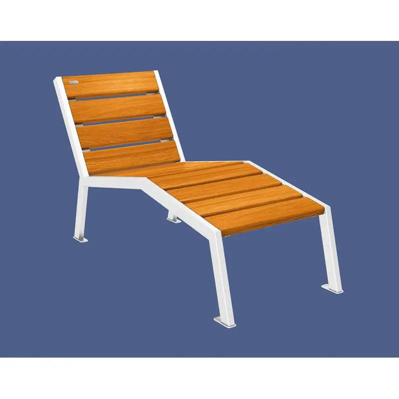Chaise longue bois et acier Silaos