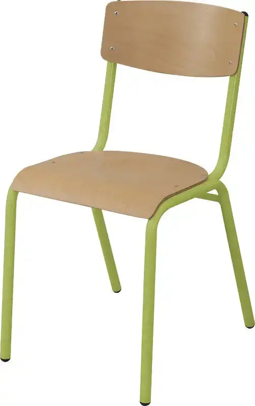 Chaise Owen pour collège, piètement vert jaune