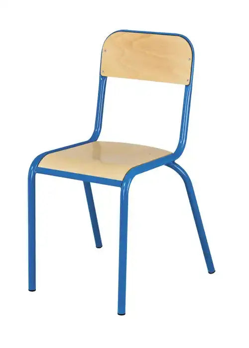 Chaise d'école SE avec piètement époxy bleu