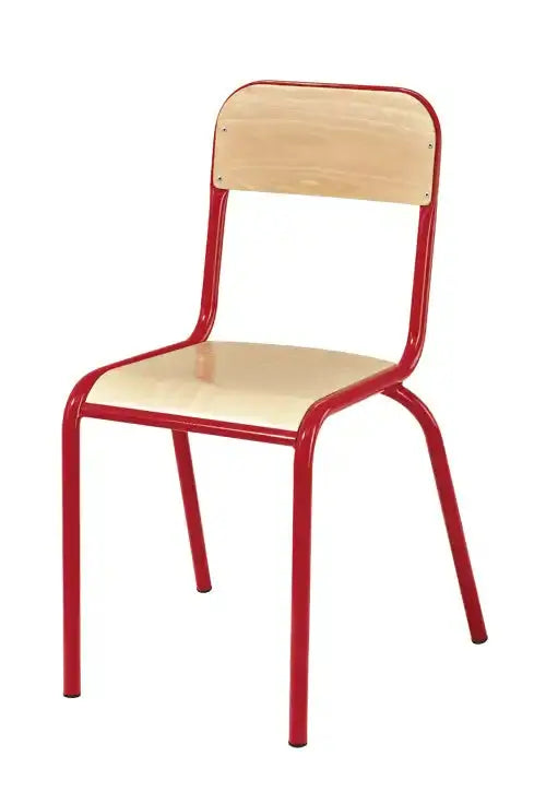 Chaise élève SE coloris rouge, tube acier Ø 25 mm