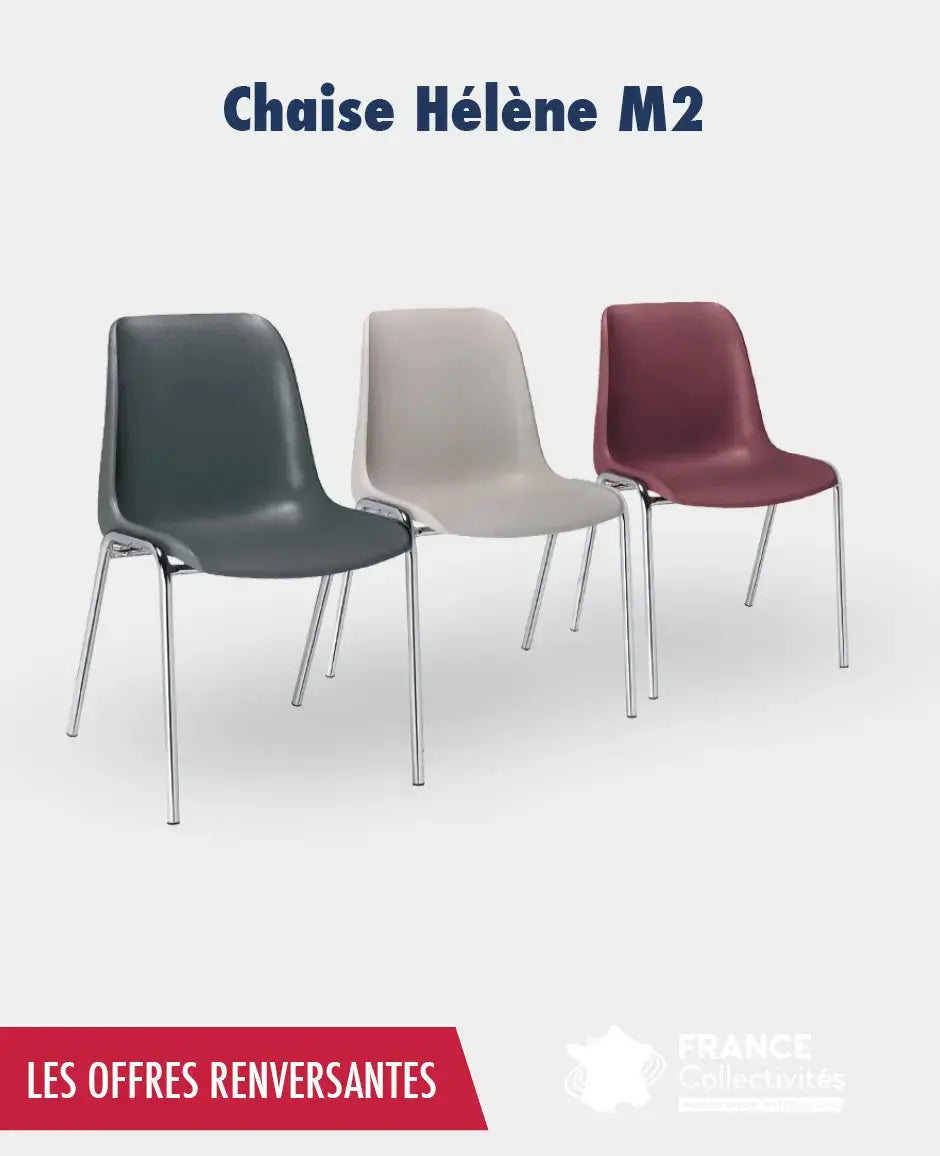 Promo chaises empilables coque Hélène M2 france collectivités