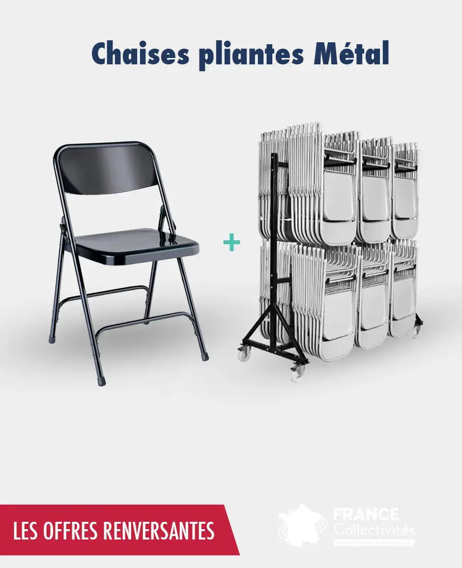 Promo 192 chaises pliantes métal france collectivités