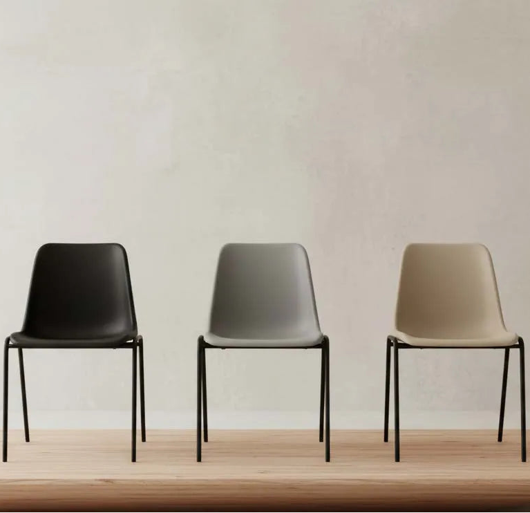 Chaise coque en plastique recyclé RSE Caray