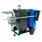 Chariot d’entretien avec 2 conteneurs 120L pour nettoyage des espaces verts
